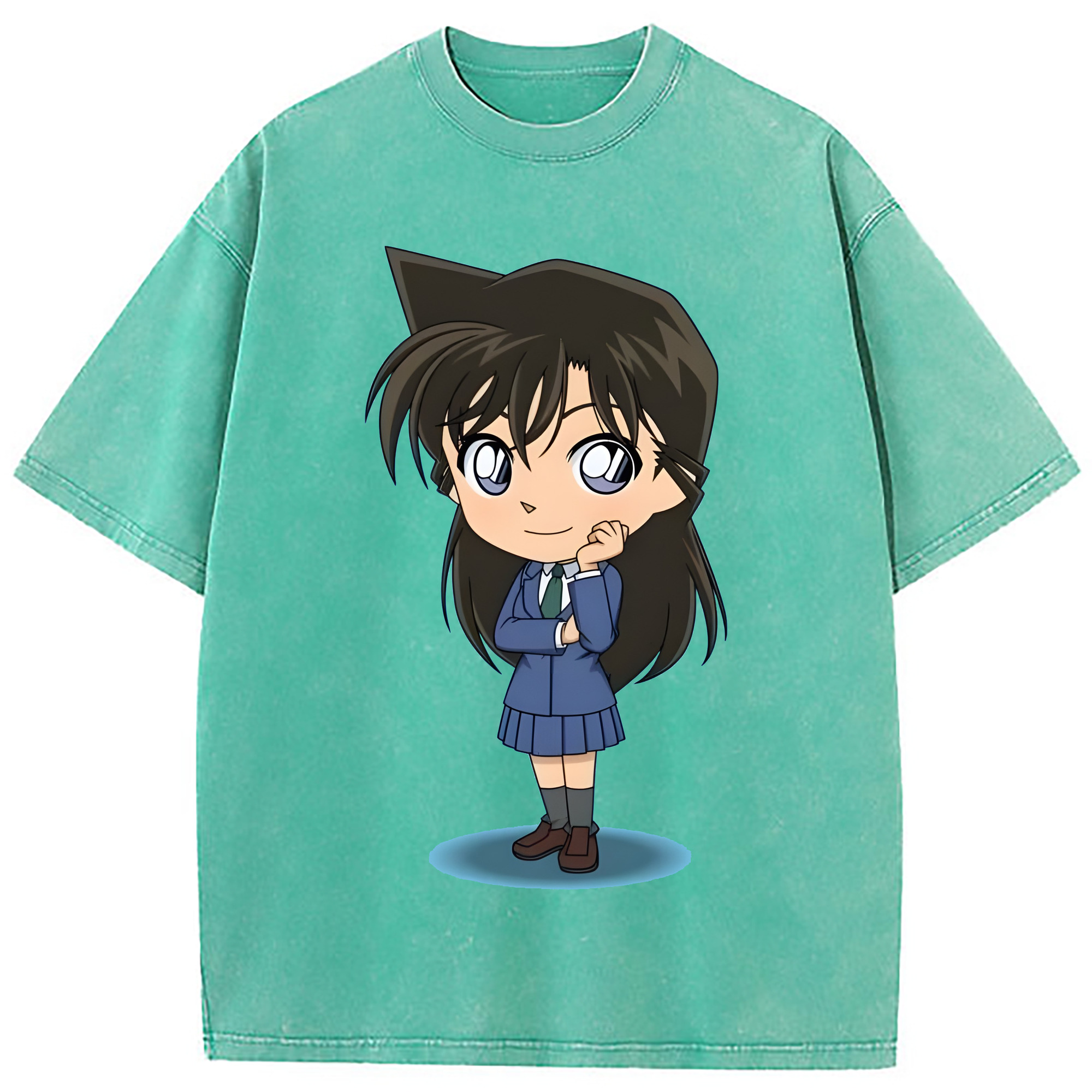 （画像用） 名探偵コナン 毛利 蘭 もうり らん、モーリ ラン Detective Conan Rachel Moore 綿100% ヴィンテージ風 半袖Tシャツ（フロントプリント）